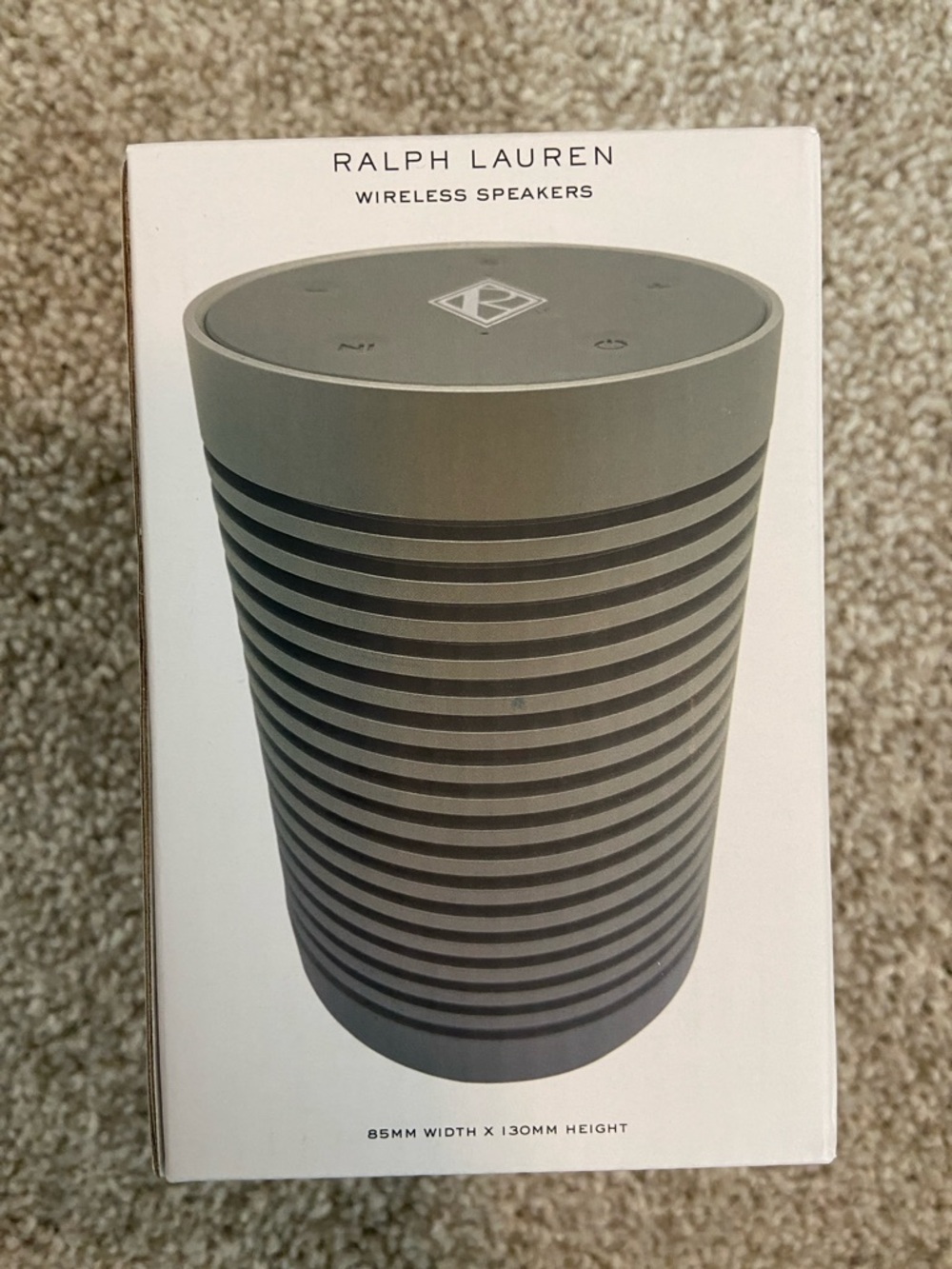 Never Used! Ralph Lauren Gray Striped Wireless Speaker 🔈🩶